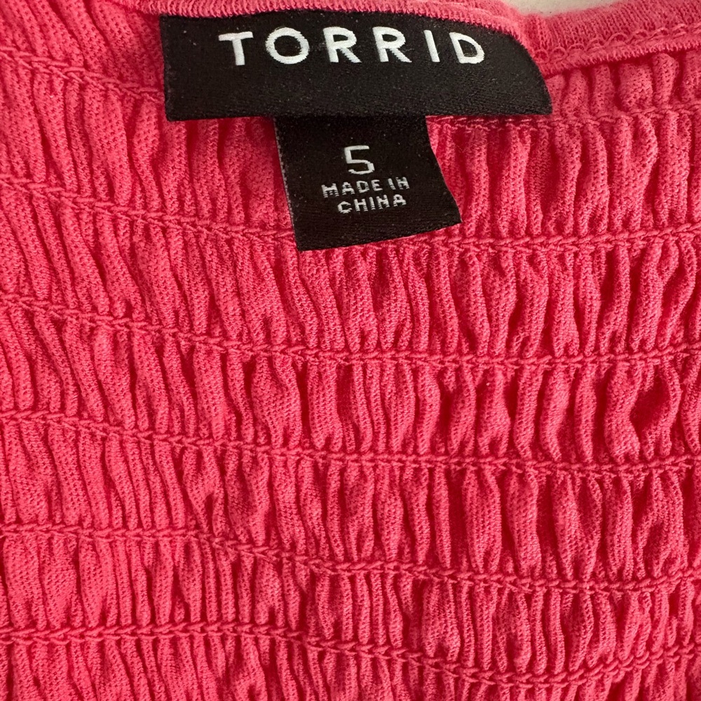 Torrid Bright Pink Smocked Blouse